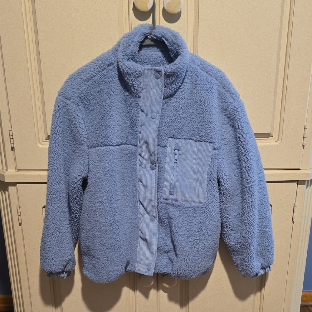 Love Tree Boutique Cozy Blue Fleece Jacket, Small